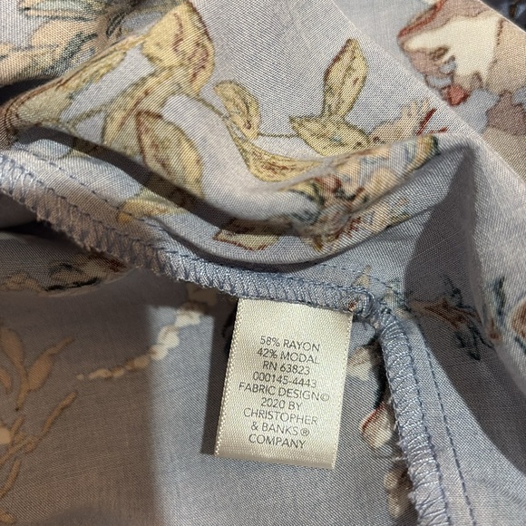 CJ Banks NWT Rayon blouse. Blue floral - Picture 7 of 7
